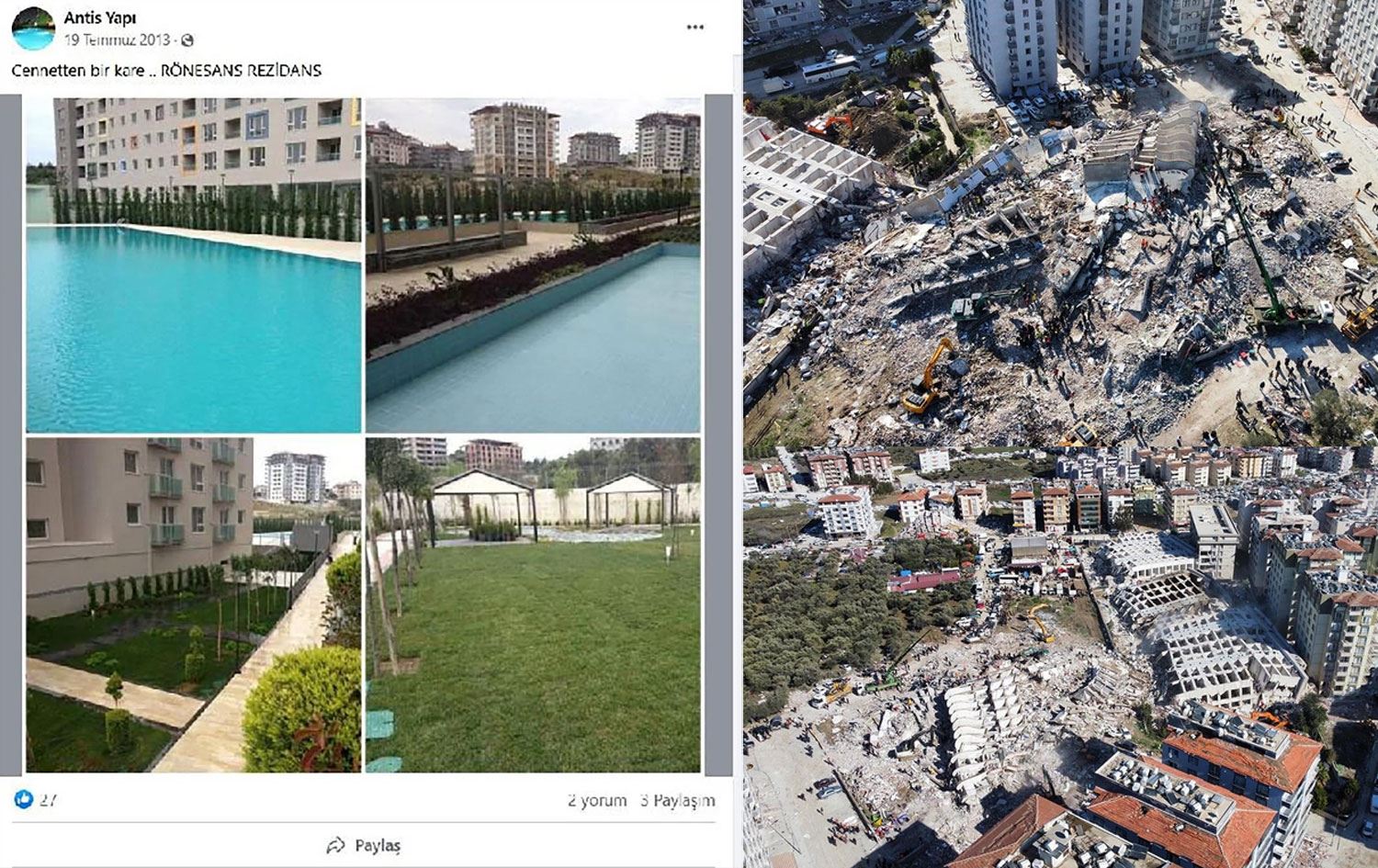 Rezidansın önceki ve sonraki hali.